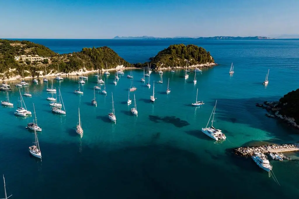 Yachts in a Greek Bays