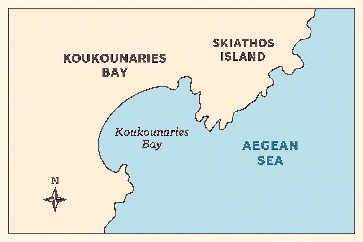 Koukounaries Bay – Map preview