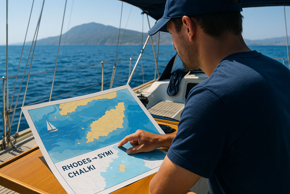 Sailing around Rhodes